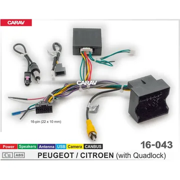 Комплект проводов (16-pin) CARAV 16-043 CITROEN, PEUGEOT