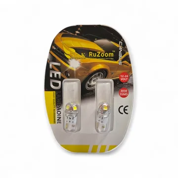 Лампа диодная 12-24V W5W б/ц T10 23smd RuZoom X0124 белая кт. - 2шт.