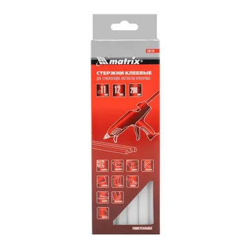 MATRIX 930730 Стержни клеевые прозрачные 11x200мм 12шт