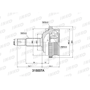 Шрус 2170/1118 с ABS наруж INKO