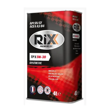 Масло моторн. RIXX TP X 5W-30 SN/CF А3/В4 4 л синт.