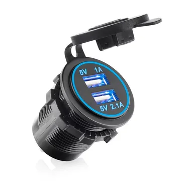 АЗУ врезное ун-ое 2USB 12V-24V 2.1А+1A 6003