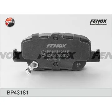 Колодки торм. зад. FENOX BP43181 Toyota Auris, Corolla 07-