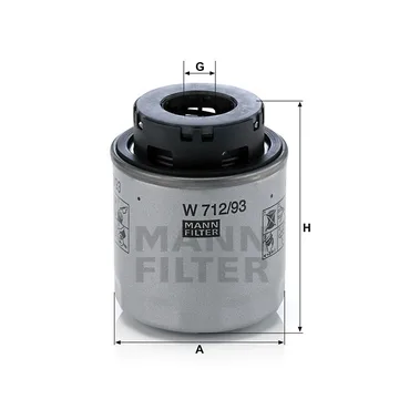 Ф. маслен. MANN W712/93 WV. AUDI