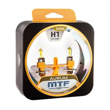 Лампа 12V MTF H1 55W Aurum 3000K (Eurobox,2шт.)