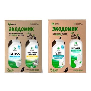 GraSS Набор для уборки Дома №1 (WC-Gel/Clean Glass/Gloss/Universal Cleaner) 800477