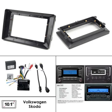 Установочный к-т для штатной а/м 10" VW / Skoda Universal + проводка