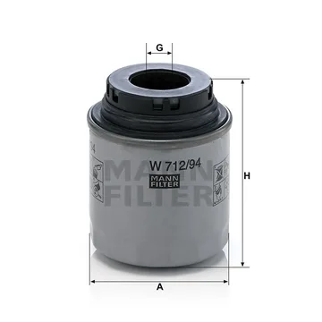 Ф. маслен. MANN W712/94 (аналог 712/91) AUDI,VW,SKODA