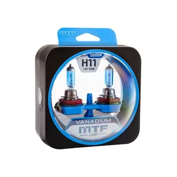 Лампа 12V MTF H11 55W Vanadium 5000K (Eurobox,2шт.)