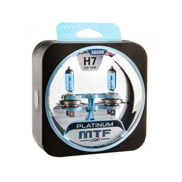 Лампа 12V MTF H7 55W Platinum 3800K (Eurobox,2шт.)