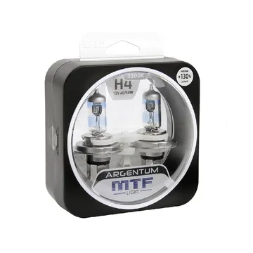 Лампа 12V MTF H4 60/55W Argentum+130% 3300K (Eurobox,2шт.)