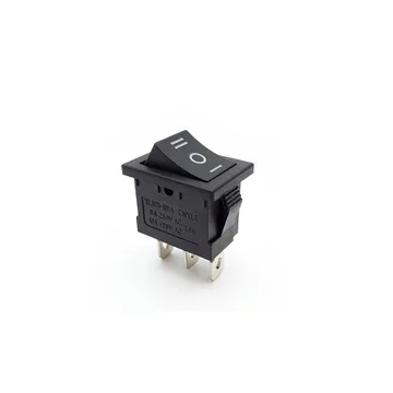 Кнопка-клавиша 250V 6A (3c)  mini красн/черн KCD1-1-101