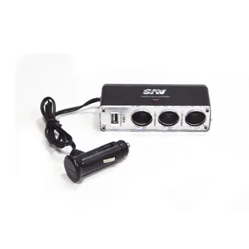 Разветлитель прикур. 3гн. AVS CS313U + USB