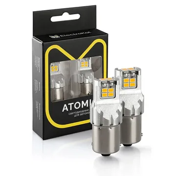 Лампа диодная ElectroKot 12V PY21W 12SMD 3020 (BA15S) Atomic оранжевая кт. 2шт