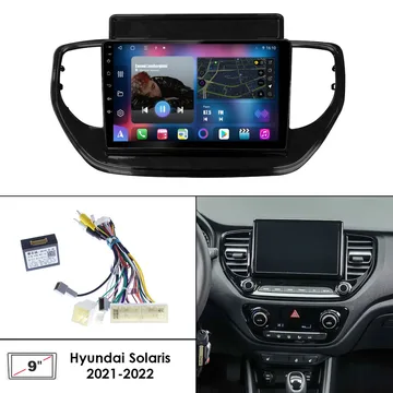 Установочный к-т для штатной а/м 9" Hyundai Solaris 2021-2022 + проводка