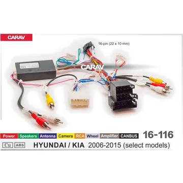 Комплект проводов (16-pin) CARAV 16-116 HYUNDAI, KIA 2006-2015 (CAN) - под усилитель