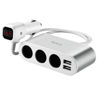 Разветлитель прикур. IN-CAR 3гн. 1656 + USB+Type-c