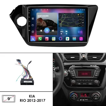 Установочный к-т для штатной а/м 9" KIA Rio 3 2012-2017 + проводка