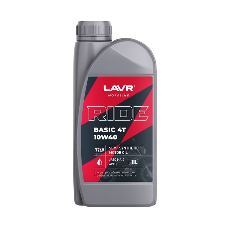 Масло моторное LAVR Ride Basic 4T 10W40 API SL,JASO MA-2 1л.