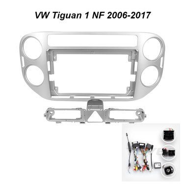 Установочный к-т для штатной а/м 9" VW Tiguan 1 NF 2006-2017 + проводка CAN (SILVER)