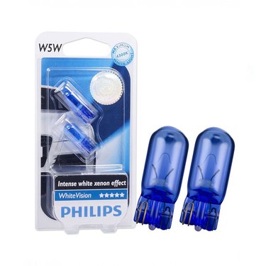 Лампа 12V W5W б/ц Blue Vision (блистер, 2шт) Philips 