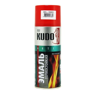 KUDO Краска термостойкая красная 520мл KU-5005